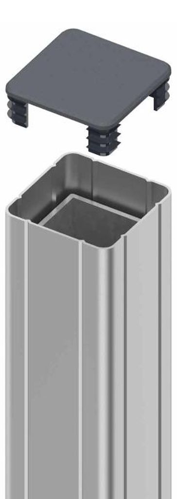 Outgarden Silber 100x100 mm Aluminium Zaunbohlenpfosten, EASY FENCE ALU Pfosten, Eckpfosten, Endpfosten, Anschlusspfosten, Pfostenträger, Zaunpfos...