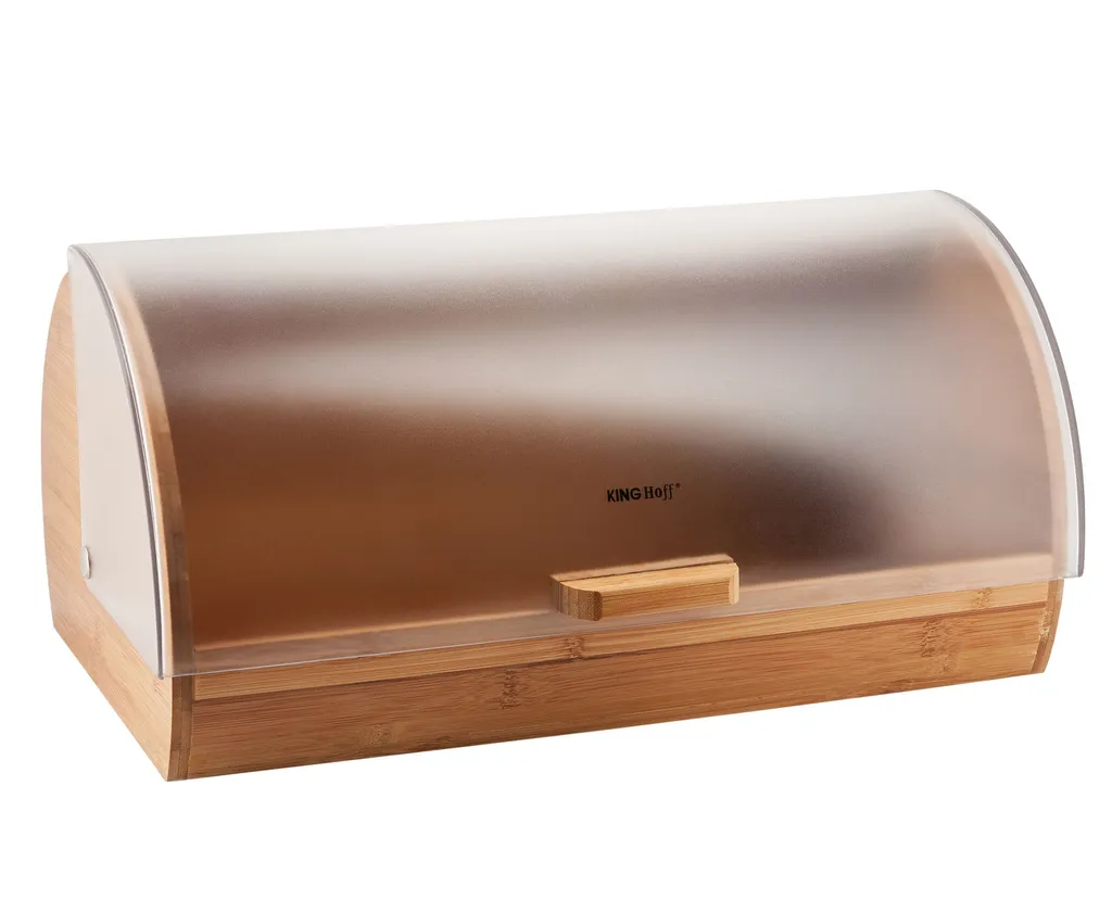 Scatola Portapane Kinghoff KH-3216 in Legno di Bambù e Vetro Acrilico