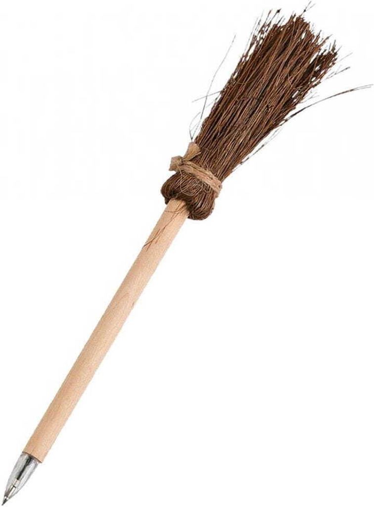 Hexenbesen Holz-Kugelschreiber als Halloween Geschenkartikel