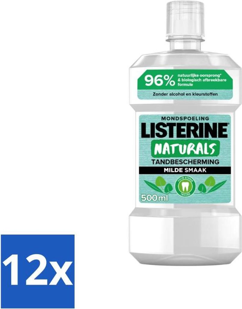 Listerine Naturals Mundspülung Zahnschutz 500 ml - Vorteilspack - 12 Stücke