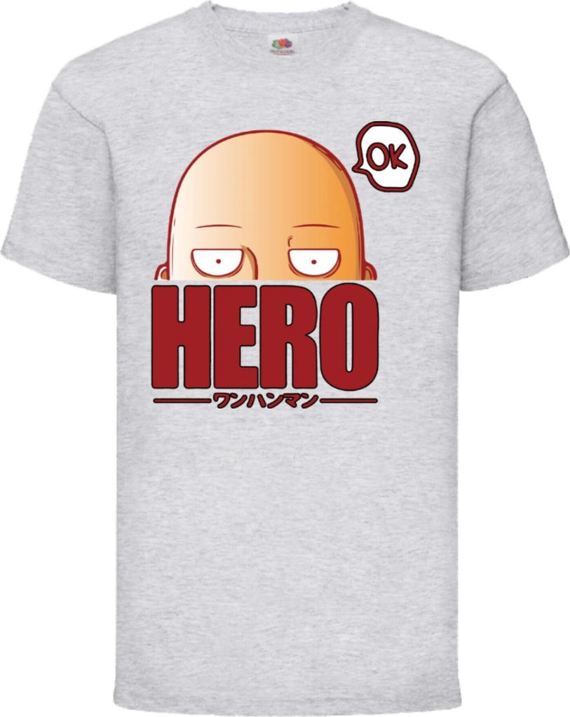 Kinder T-Shirt One manga Punch Anime Man 01, 12-13 Jahr - 152 / Grau