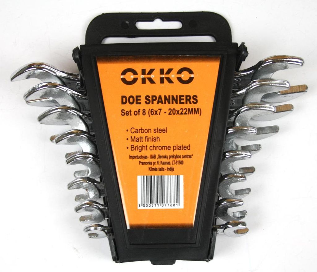 Okko 8 teiliges Schlüssel Maulschlüssel Maul Set 6 x 7mm - Produktbild 