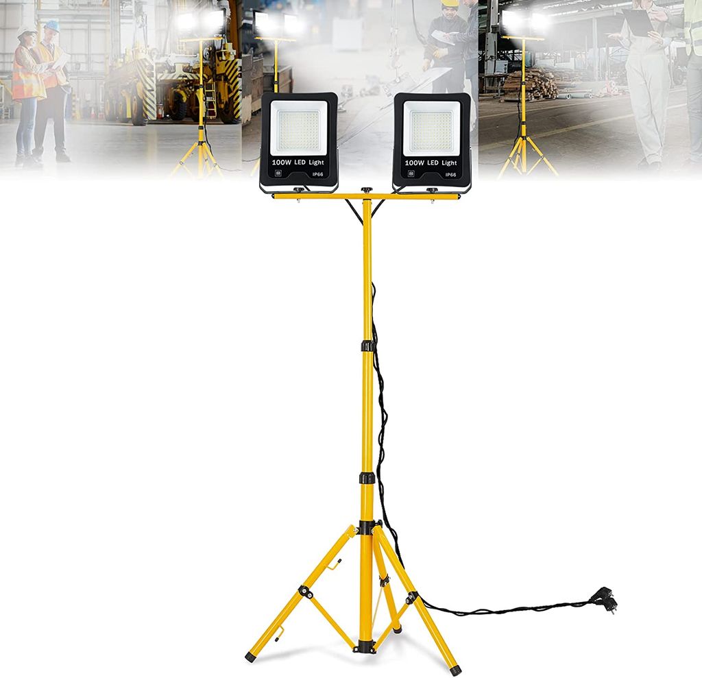 ACXIN 2 Stück LED Fluter Flutlicht mit Gelb Stativ, Produktbild 