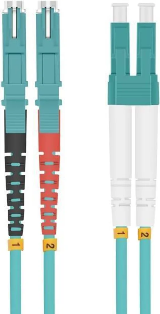 Herweck Helos - Cavo patch - Da E2000 multimodale a LC multimodale - 10,0 m - Fibra ottica - Duplex - 50/125 mic - OM3 - Acquamarina (254695)