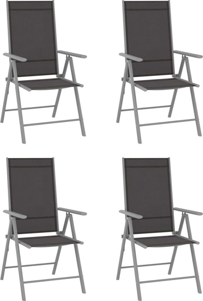 vidaXL 5-tlg. Garten-Essgruppe Aluminium Silbern und Schwarz