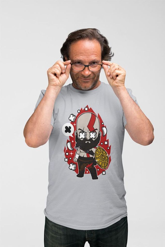 D&B Uni Polo PC00047 God Of War Grau-Größe XL