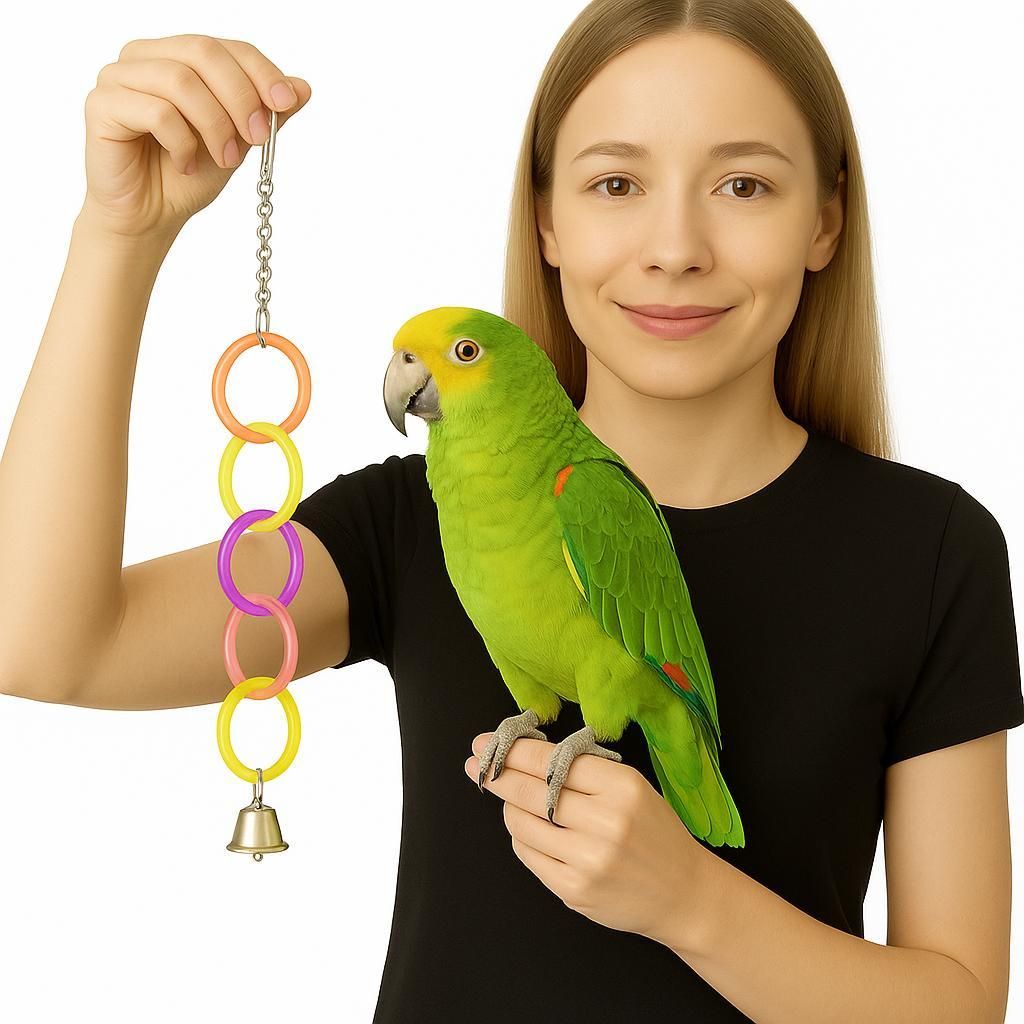Bunte Acrylspielzeuge für kleine und mittlere Papageien - Ketten zum Spielen