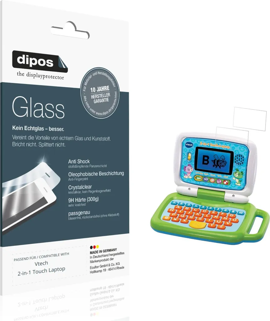 2x Pellicole Salvaschermo Vtech 2-in-1 Touch Laptop Vetro dipos