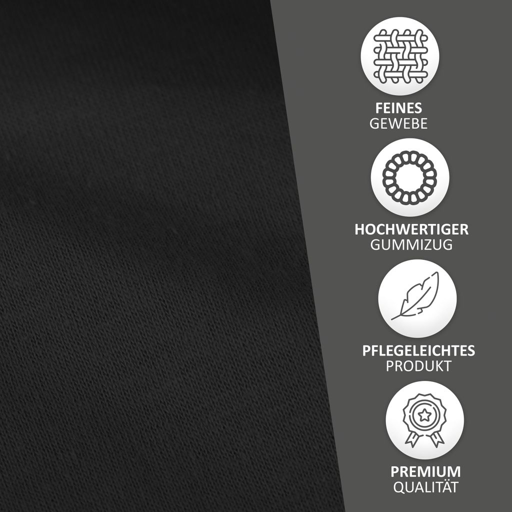 Spannbettlaken Jersey 180-200x200 Schwarz 100% Baumwolle Produktbild 3