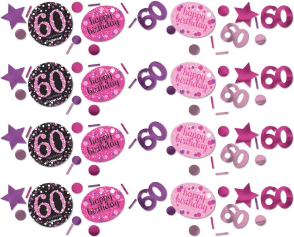 amscan Konfetti Zahl 60 Sparkling Celebration pink 34g