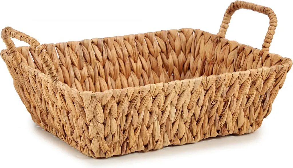Panier de rangement pour étagère salon en jacinthe d'eau 40x29 cm