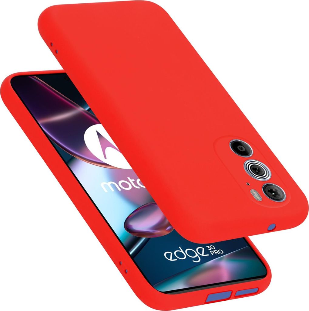 Cadorabo Schutzhülle für Motorola EDGE 30 PRO / EDGE+ Hülle in Rot Handyhülle Case Cover TPU Etui