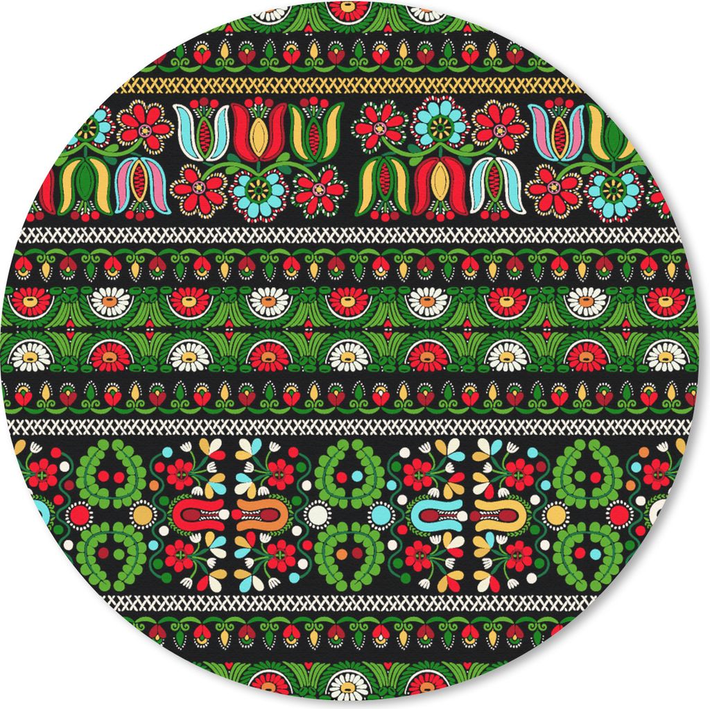 MuchoWow Mauspad Mousepad Muster - Ungarisch - Folklore 40x40 cm - Mousepads - Maus Mat - Pad - Mausunterlage - Schreibtisch Accessoires