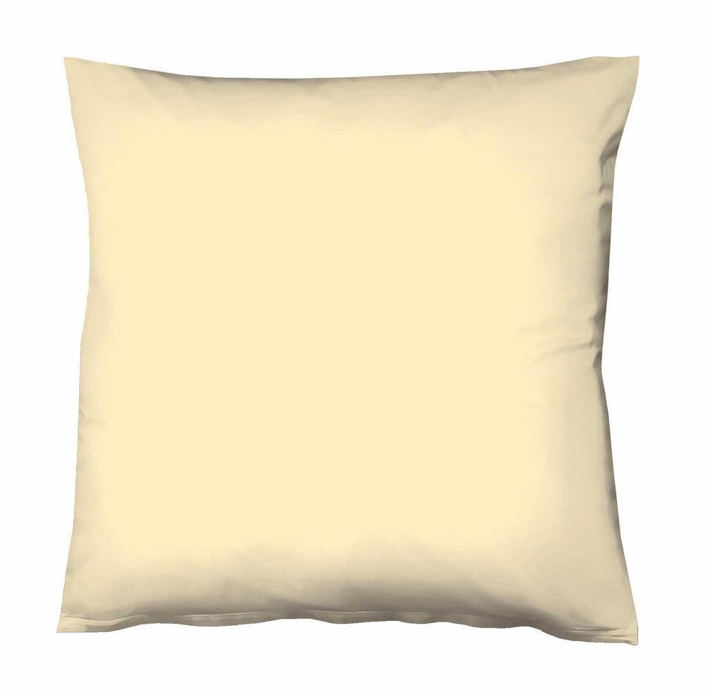 liebling Kissenhülle Interlock Jersey 40 x 40 cm, Farbe vanille, Kissenbezug aus 100% Baumwolle, edler Glanz, waschbar 60 Grad