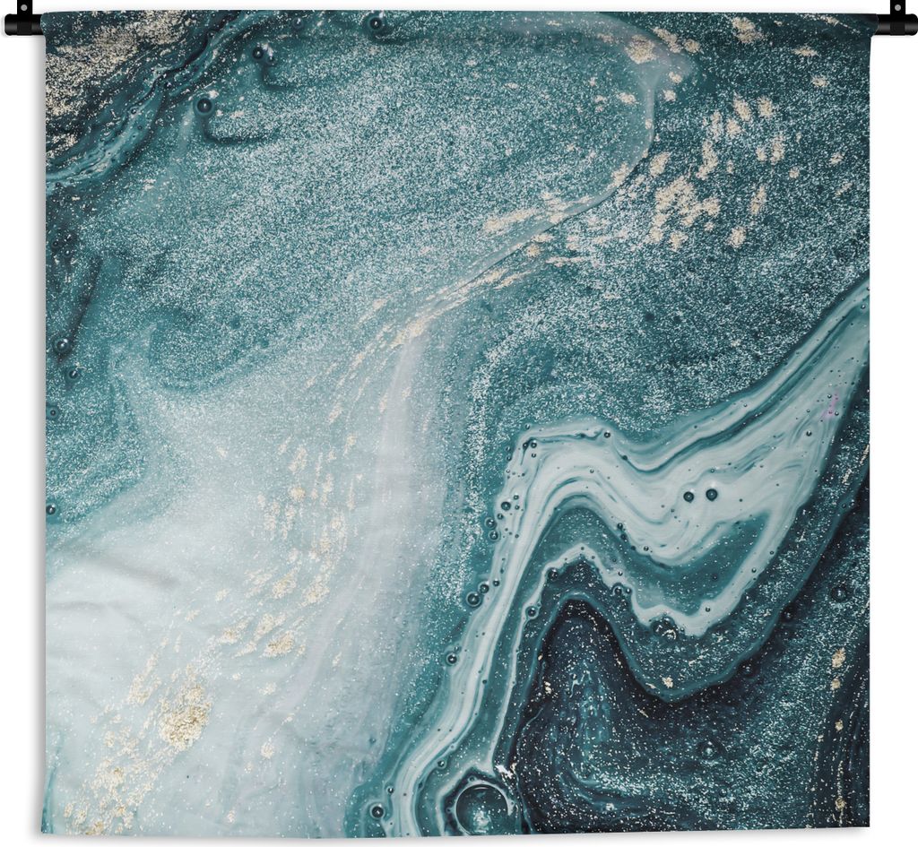 MuchoWow Wandteppich Wandbehang Edelsteine - Blau - Natur - Marmor - Abstrakt 60x60 cm Tapisserie Dekoration Wandtuch - Dekorationen - Wand Decke