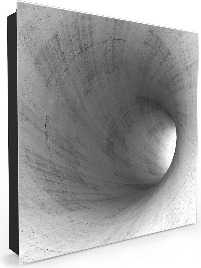 Nachbildung-Schlüsselkasten, Magnetpinnwand und Memoboard mit Glasfront Motiv Betontunnel