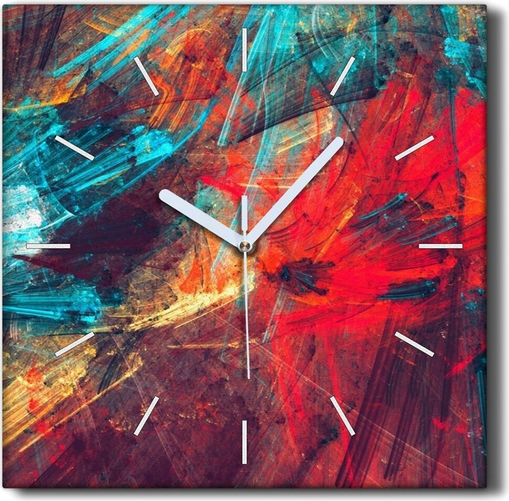 Coloray Hodiny Unikátní 30x30 cm Tiché hodiny Pro obývací pokoj a kuchyň Nástěnné hodiny Plátno Černé ručičky hodin - Barevná světla