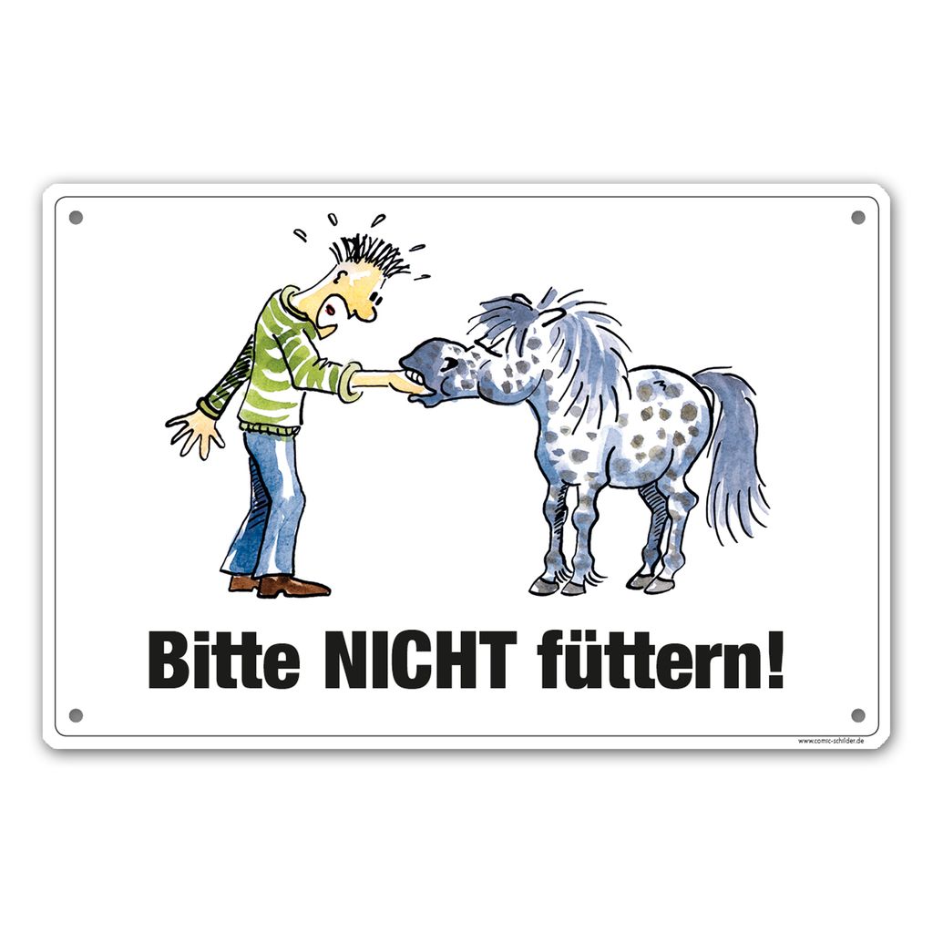 Stallschild / Stalltafel / Boxenschild "Bitte nicht Füttern!" (Pferd) 30 x 20 cm wetterfest