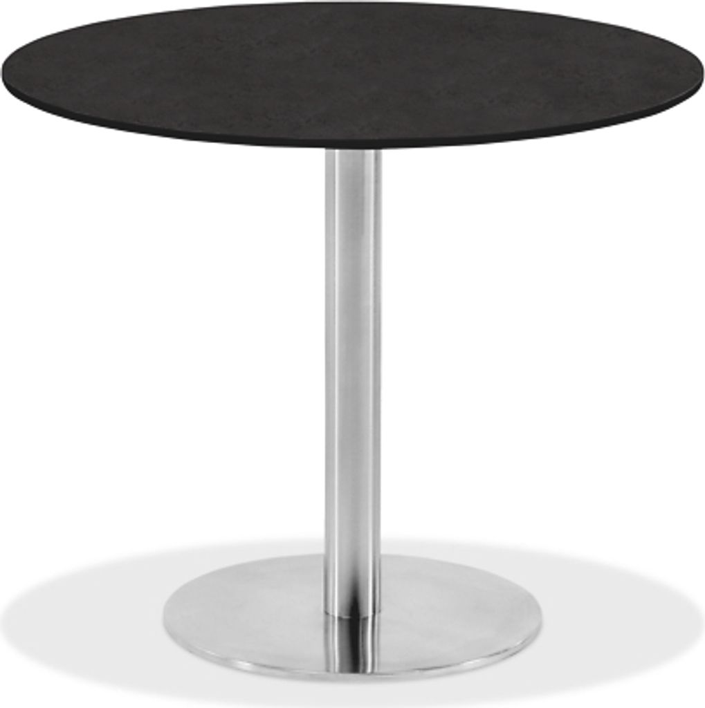 Gartentisch Bistrox 95 rund Tischplatte HPL Granit Gestell Edelstahl Gebürstet