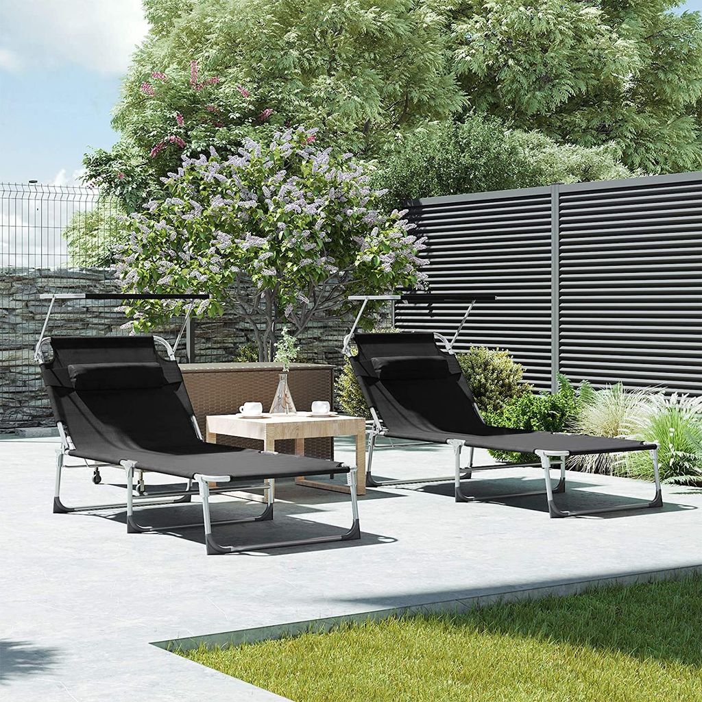 SONGMICS Gartenliege, groß, klappbarer Liegestuhl, Produktbild 10