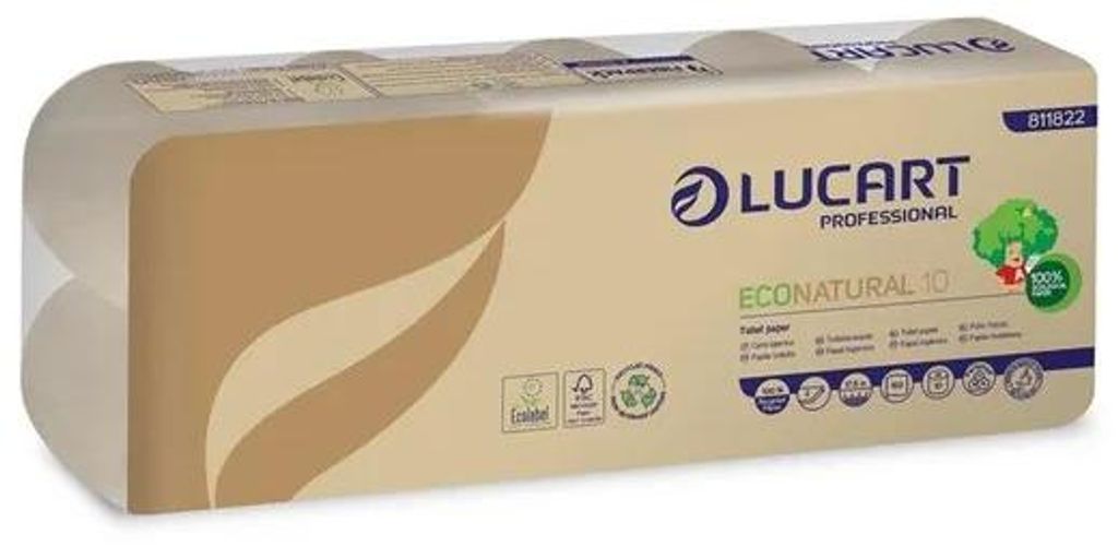 Toaletný papier, 2-vrstvový, malý kotúč, 19,8 m, LUCART, "EcoNatural10"
