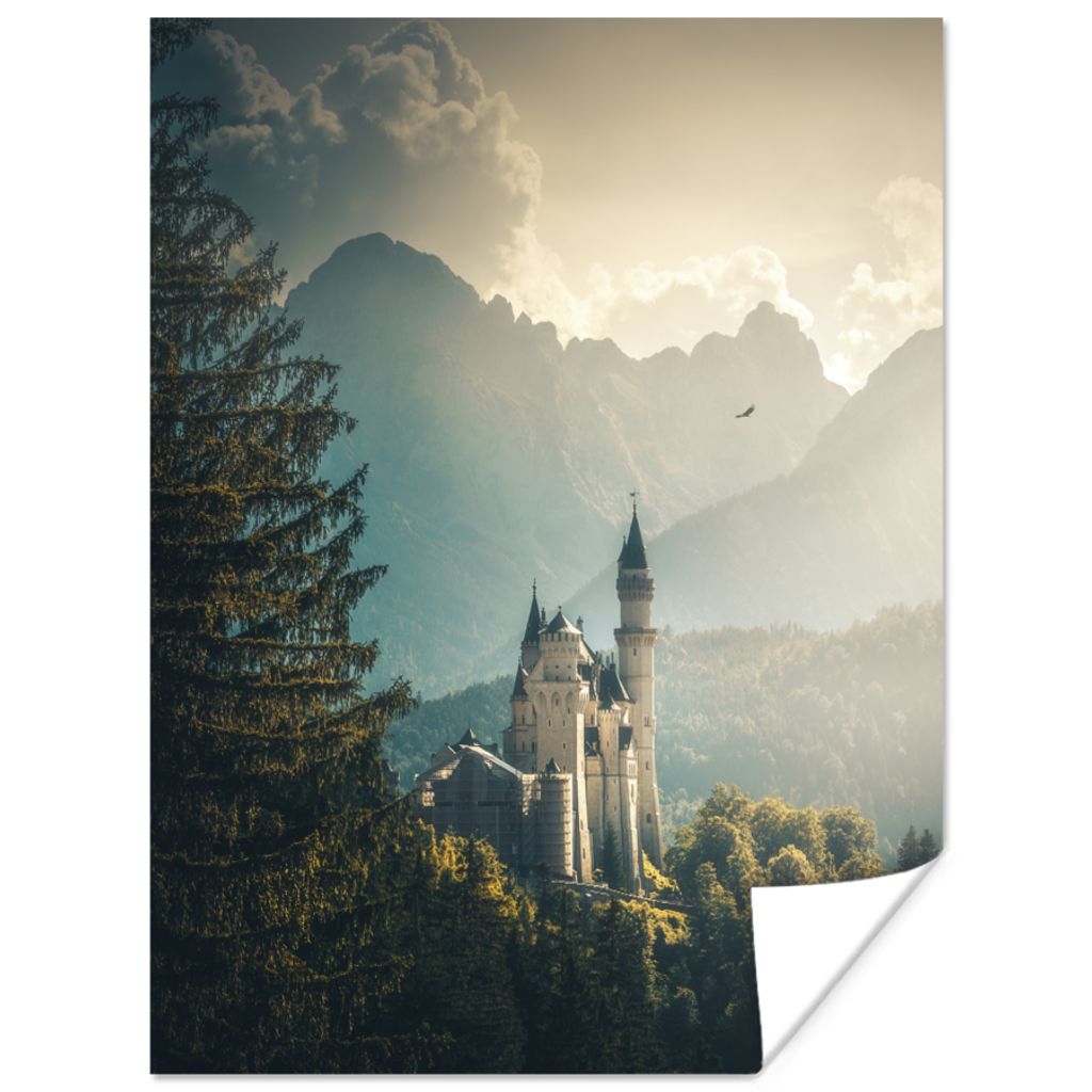 MuchoWow Poster Natur - Schloss - Berg - Neuschwanstein 60x80 cm - Schlafzimmer Dekoration