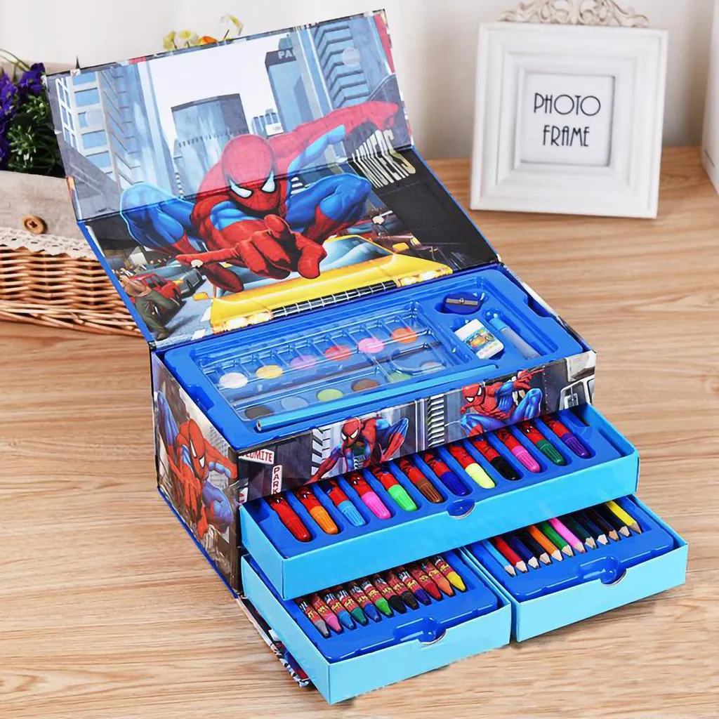 Set de crayons de couleur Spider à 3 couches lavables pour les enfants