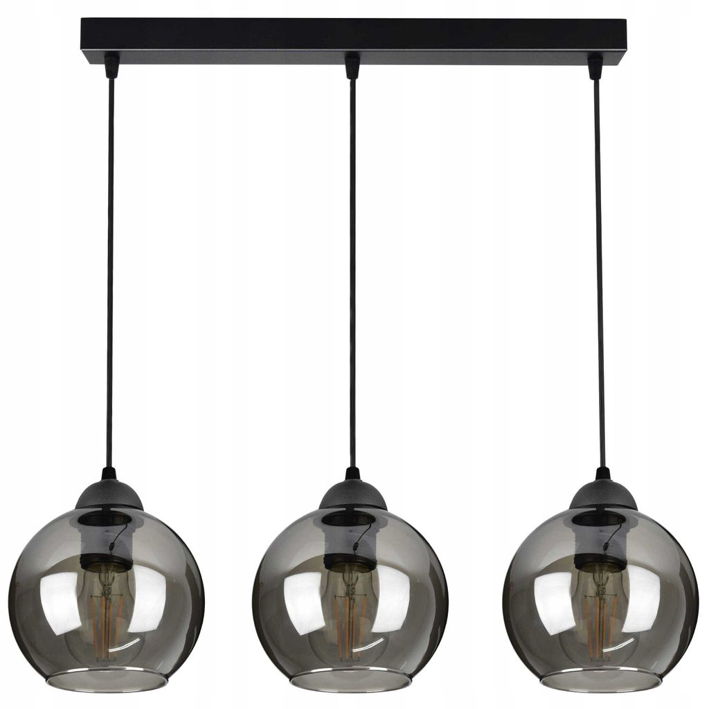 LUXOLAR Pendelleuchte 3 flammig Schwarz, Led Deckenleuchte E27 60W - Hängelampe für Wohnzimmer, Küchen