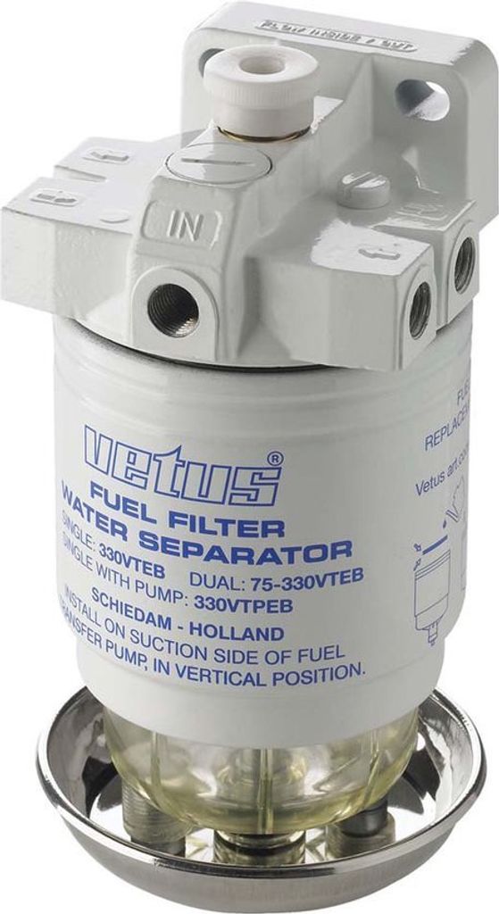 VETUS Kraftstofffilter / Wasserabscheider mit Pumpe 270 Liter/Stunde | 330VTEPB