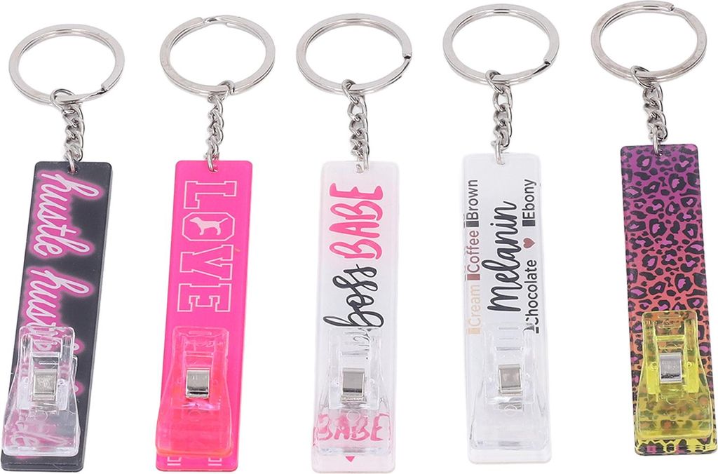 5 Stück Kartengreifer, Mehrzweck-Acryl, leicht, langer Nagelzieher für Kleidung, Tasche, Geldbörse