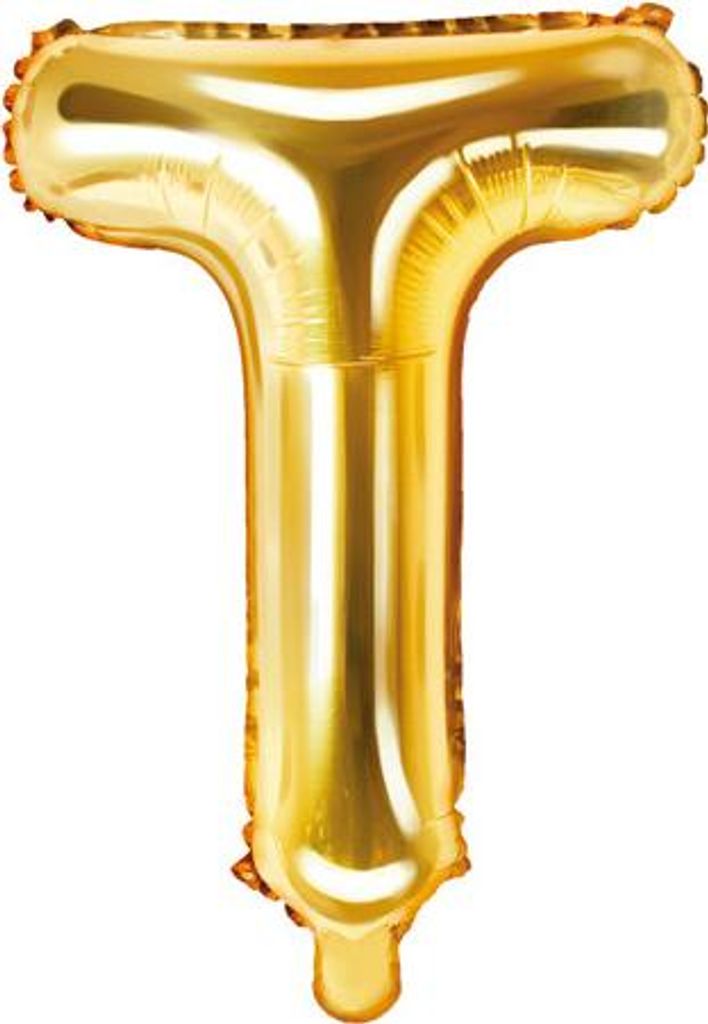 Folienballon Buchstabe „T“, 35cm, gold (1 Karton / 50 Stück)