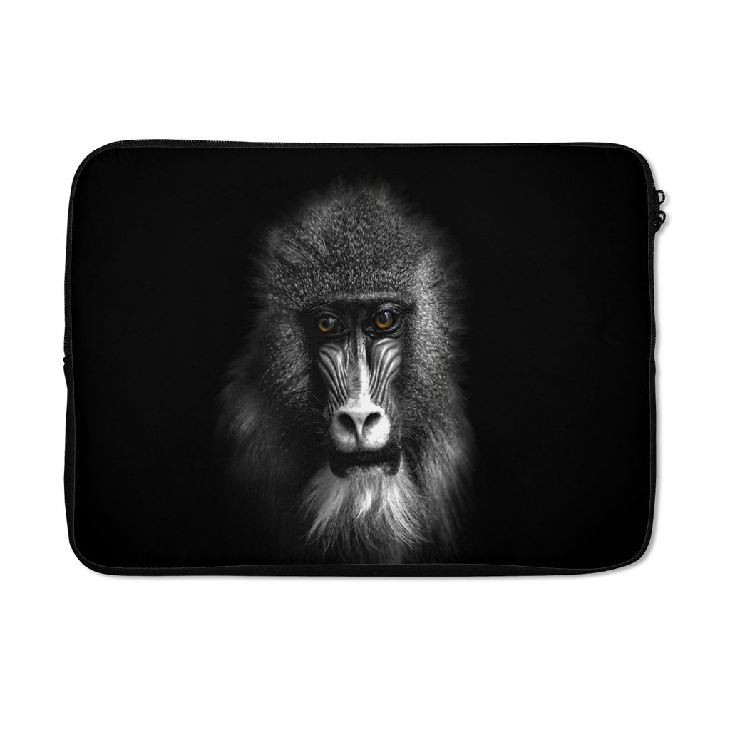 MuchoWow Laptop Hülle 14 ZollAffe - Tiere - Augen - Braun - Schwarz und weiß Laptoptasche - Laptoptasche - Stoßsicher - Schutzhaube