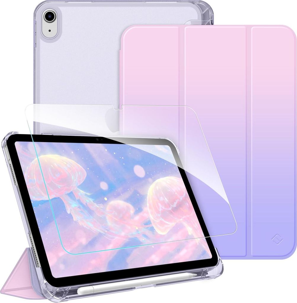 Fintie Hülle für iPad 11. Generation 2025 11 Zoll, iPad 10. Generation 2022 10.9 Zoll mit Schutzfolie - ultradünne leichte transparenter Rückse...