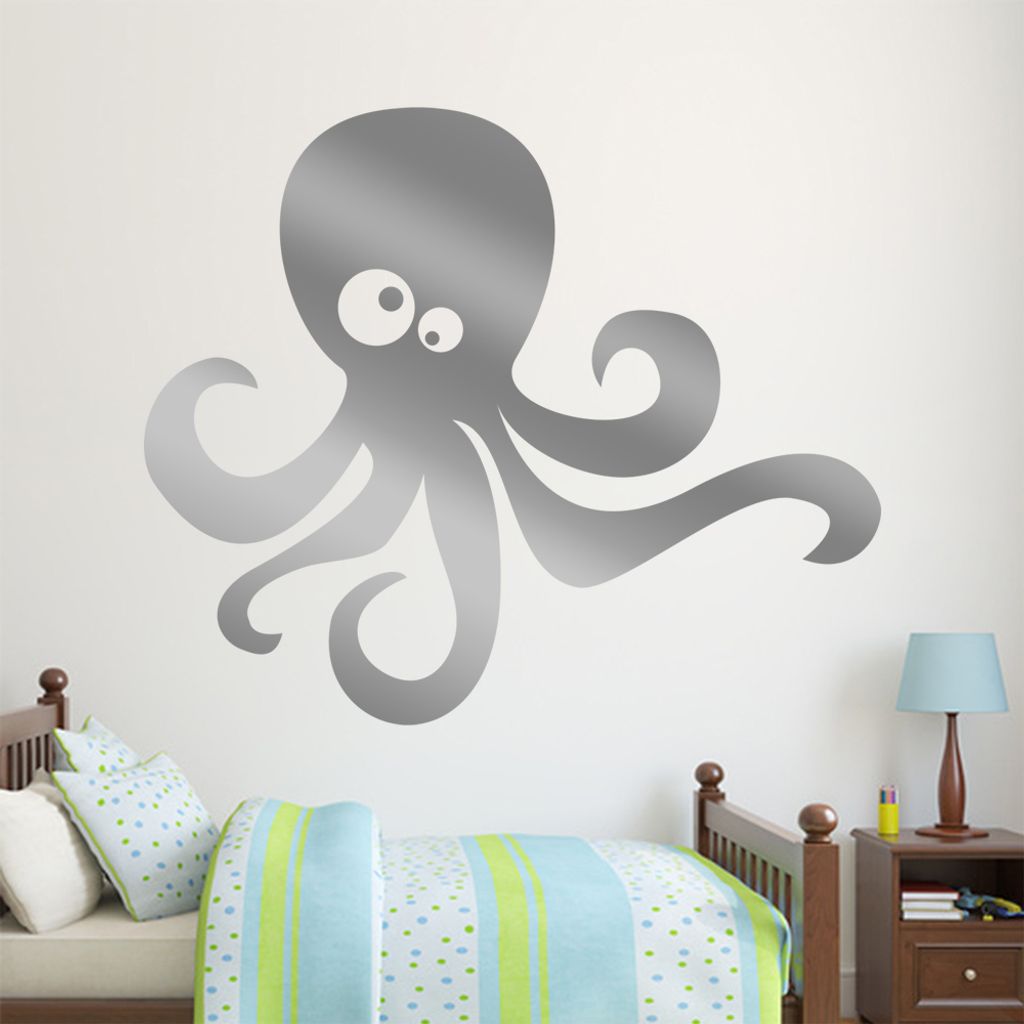 KIWISTAR Niedliche Oktopus - Krake Wandtattoo in 6 Größen - Wandaufkleber Wall Sticker - Dekoration, Küche, Wohnzimmer, Schlafzimmer, Badezimmer