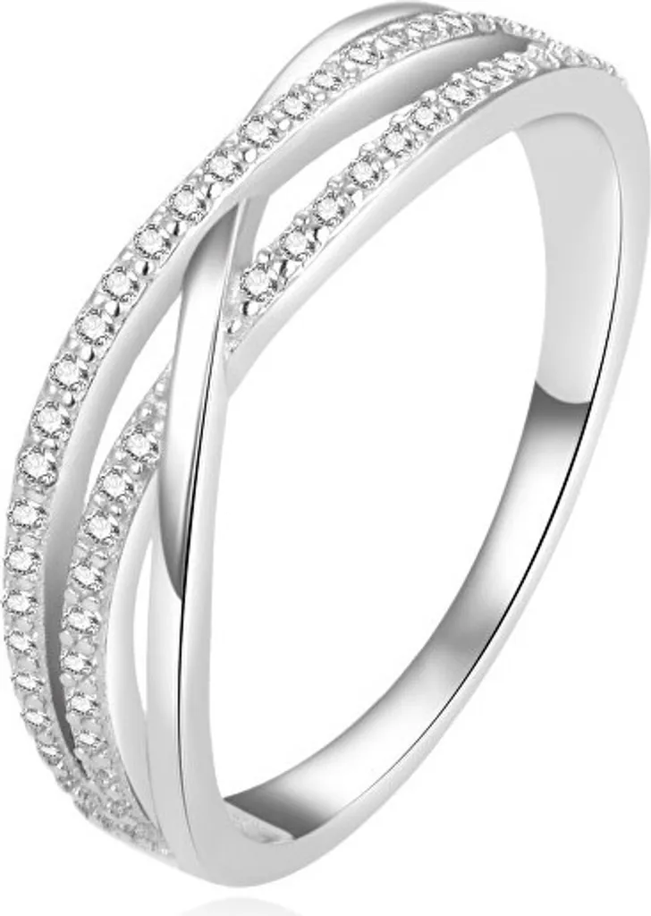Affascinante anello in argento con zirconi AGG446L, 52 mm