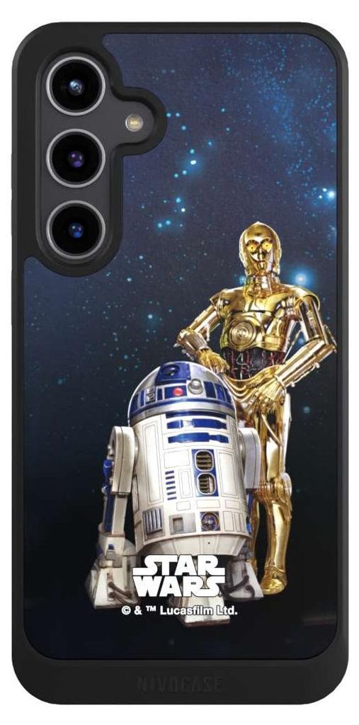 NIVOCASE Hülle für Samsung Galaxy S24+ Handyhülle NIVOcore Case Schwarz Star Wars Weltall R2D2