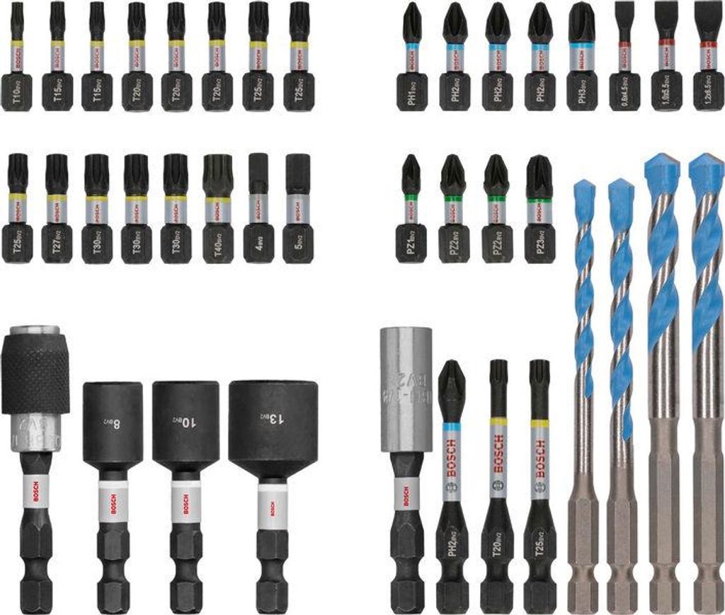 PRO Impact Schrauberbits und Multi Construction Bohrer Set, Produktbild 