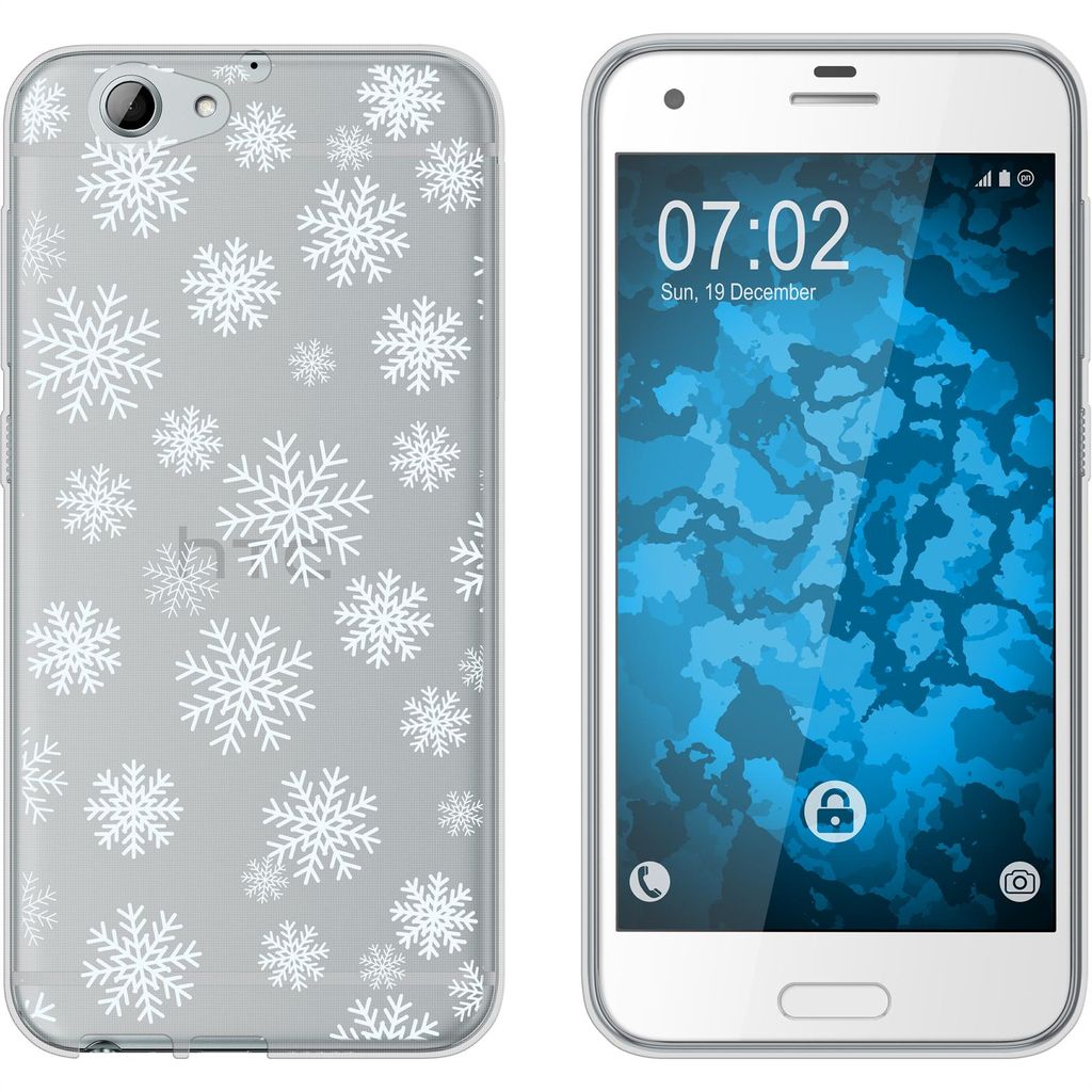 PhoneNatic Case kompatibel mit HTC One A9s Silikon-Hülle X Mas Weihnachten Schneeflocken M2