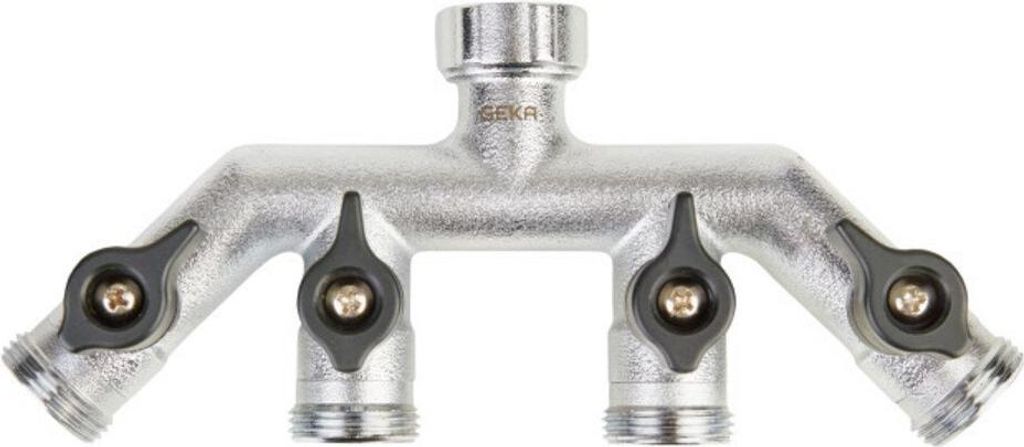 GEKA® plus 4-Fach Wasserverteiler Außengewinde 4 x 3/4" & Produktbild 