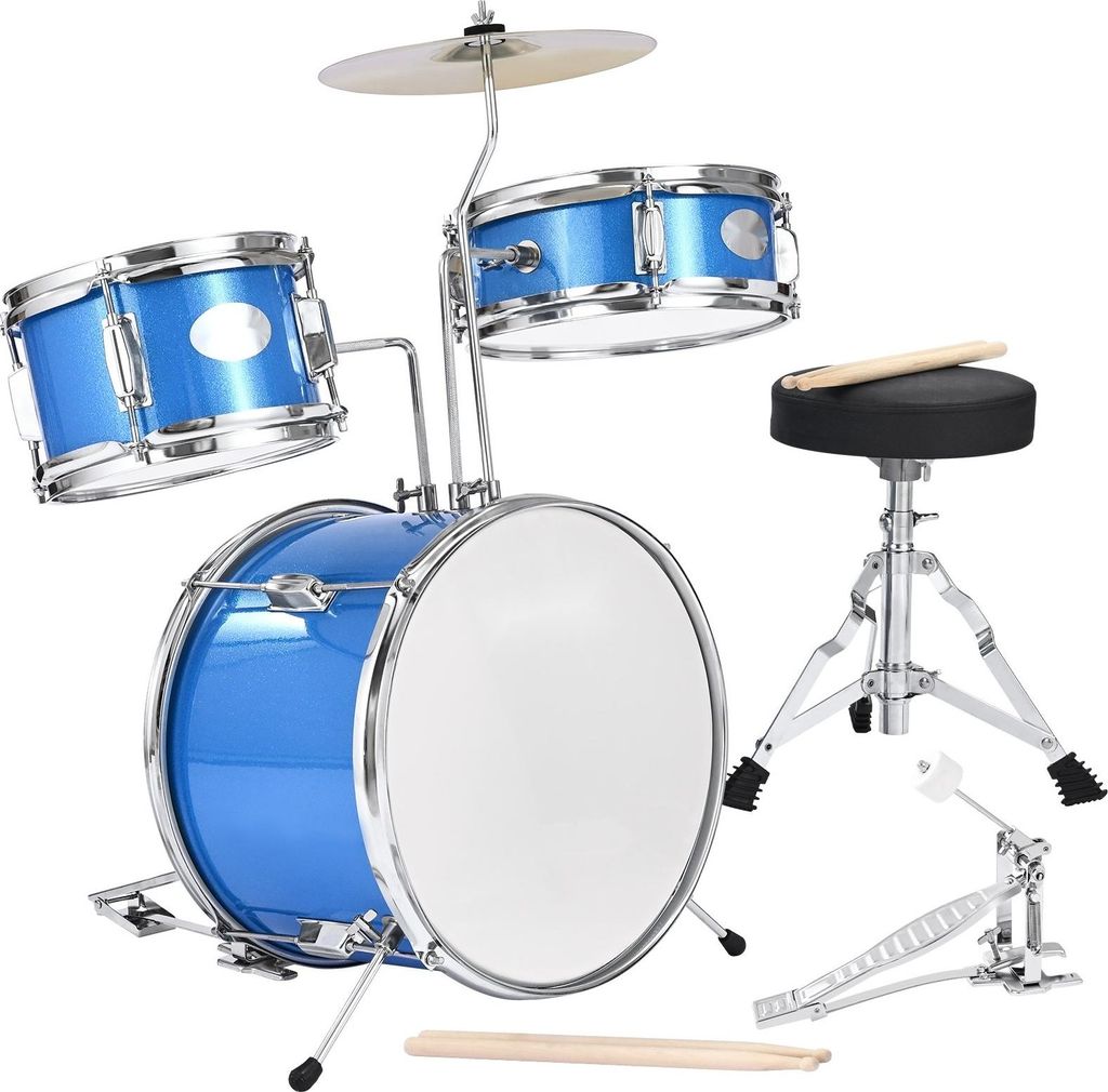 Kinder Schlagzeug Set - 3-teiliges Anfänger Drum-Set - Basstrommel 35,6 cm - Snare 25,4 cm - Tom 20,3 cm - Für Kinder 6–13 Jahre - Lernset inkl...