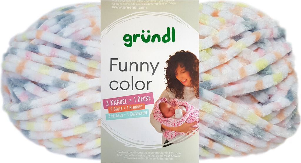 Gründl Funny Color, Chenillegarn,Babywolle,100g/120m,100% Produktbild