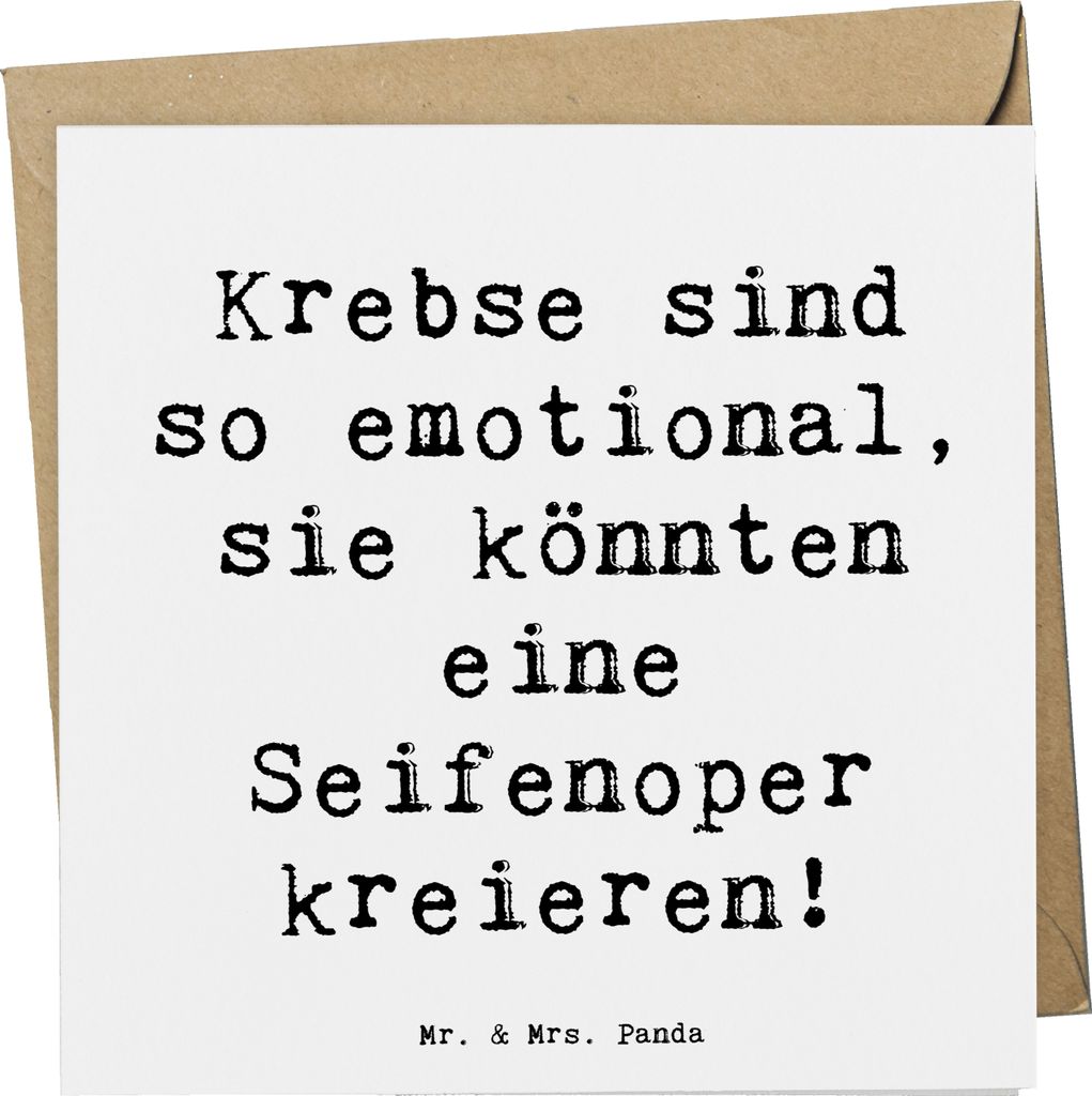 Mr. & Mrs. Panda Glückwunschkarte Spruch Emotionaler Krebs - Weiß - Geschenk, Tierkreiszeichen, anlasskarte, Horoskop, Klappkarte, Seifenoper, Gr...