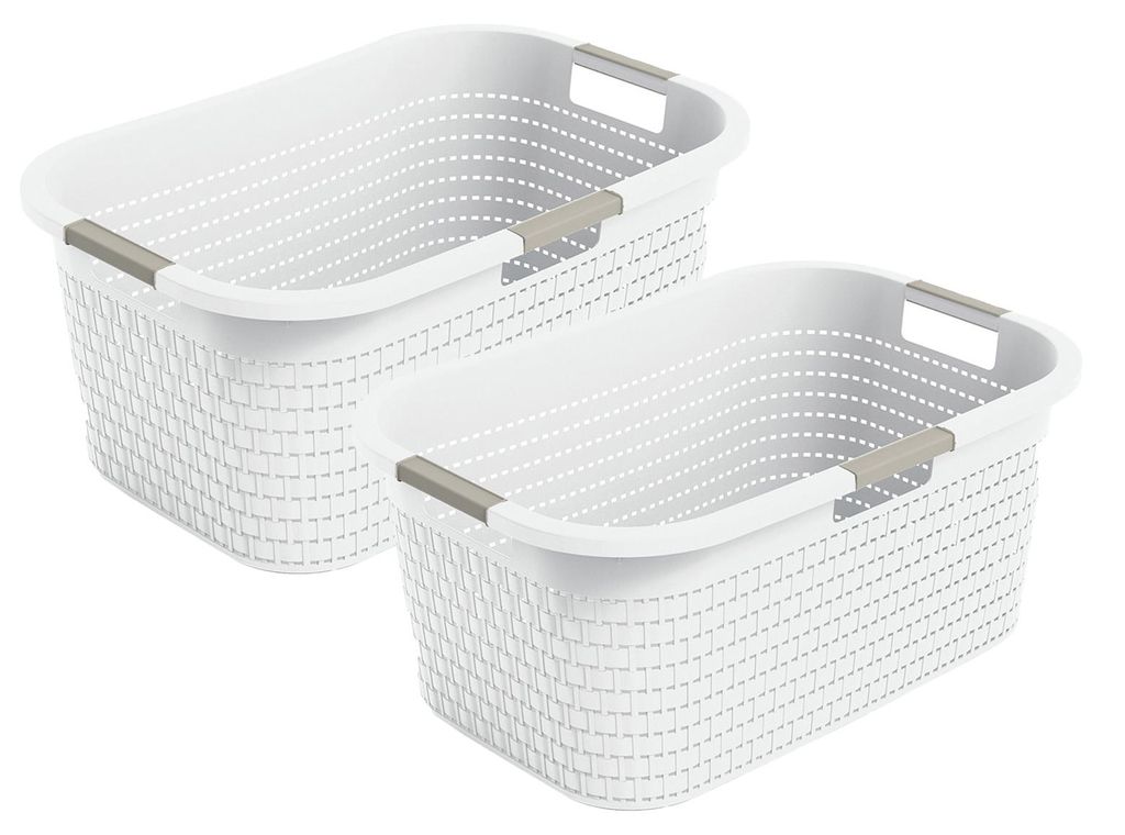 Rotho 2er-Set Wäschekorb 40L Country - Wäschesammler groß - Produktbild 