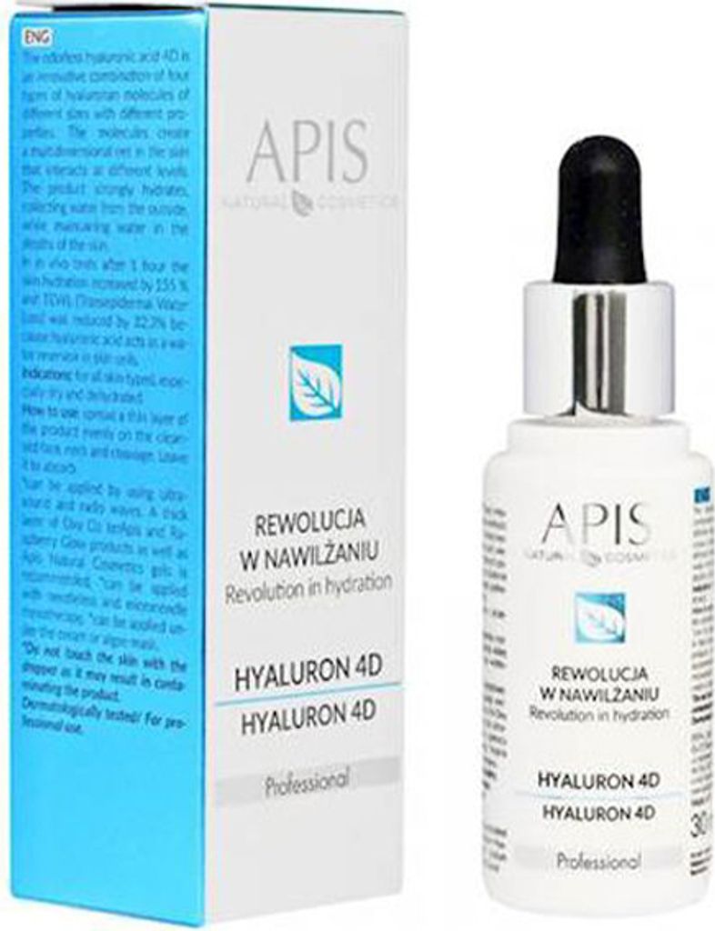 Apis - Hyaluron 4D - Hyaluronsäurekonzentrat, feuchtigkeitsspendendes Gesichtsserum 30ml