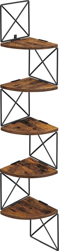 Eckregal mit 5 Ebenen zur Wandmontage