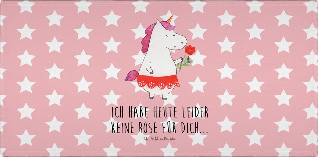 Mr. & Mrs. Panda Handtuch Einhorn Dame - Rot Pastell - Produktbild 