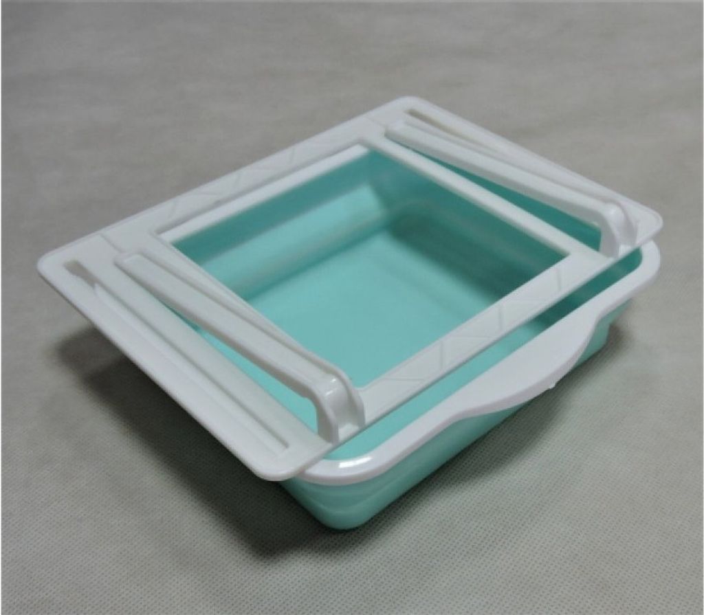 Faltbare Kühlschrankschublade aus Silikon ca.: 22 x 16 x 5 cm Farbe zufällig