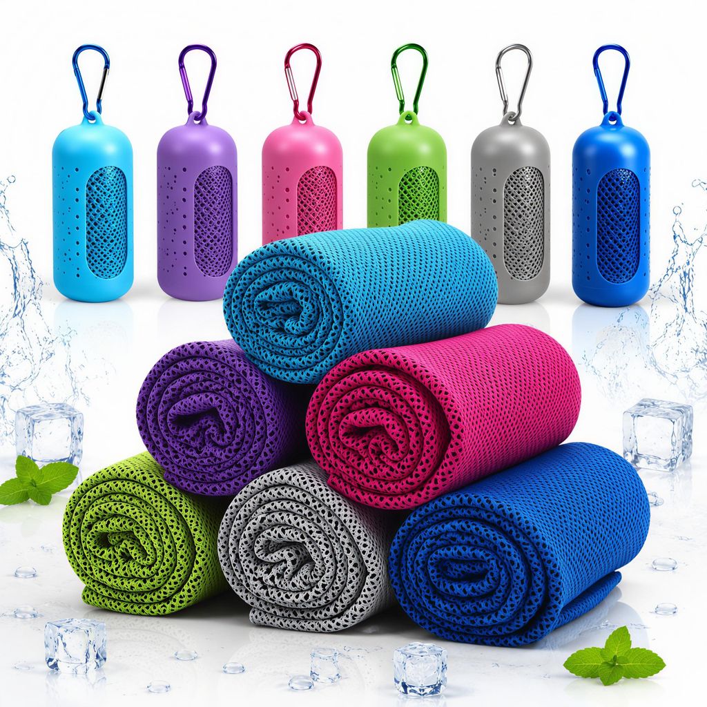 6 Stück Kühlhandtuch Cooling Towel, 100 x 30 cm, Kühlendes Produktbild 