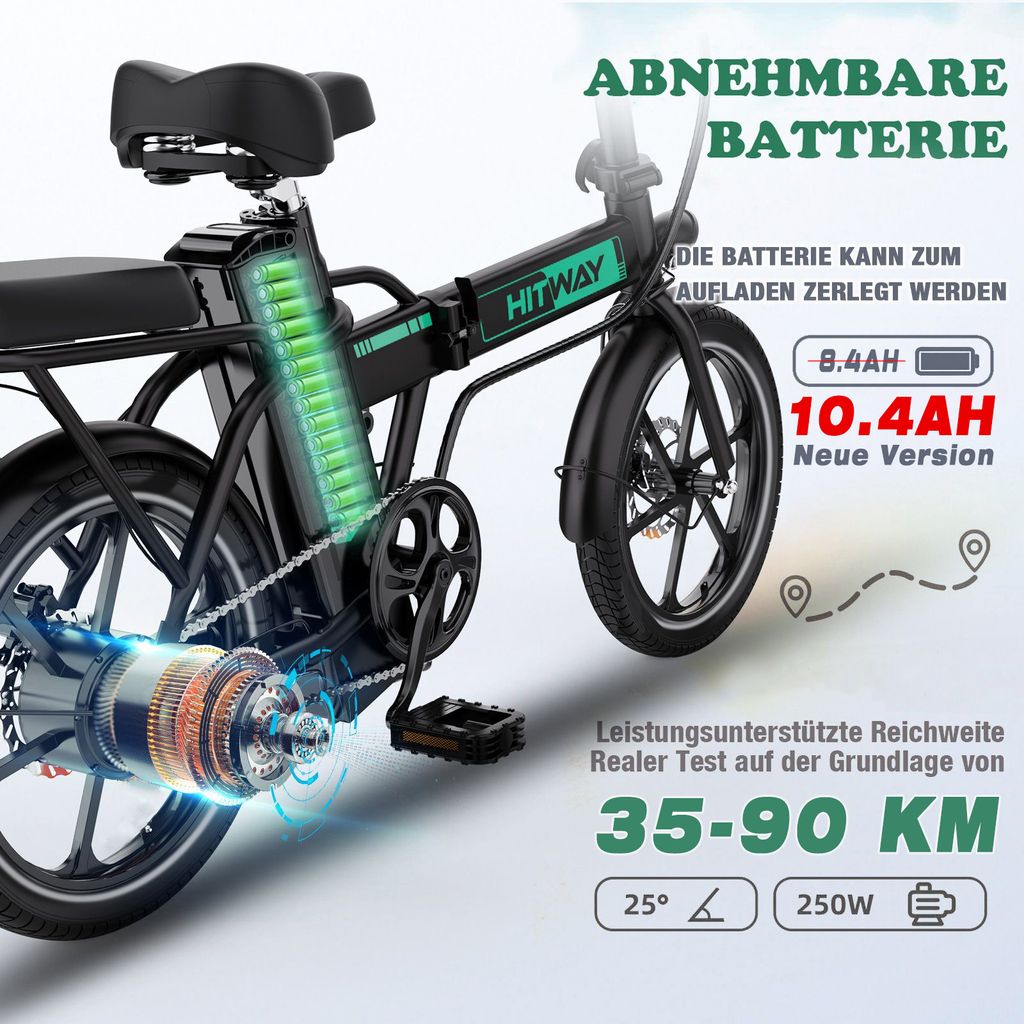 Elektrofahrrad 2 Stück E-Bike E Fahrrad Cityräder Faltbar, Produktbild 2