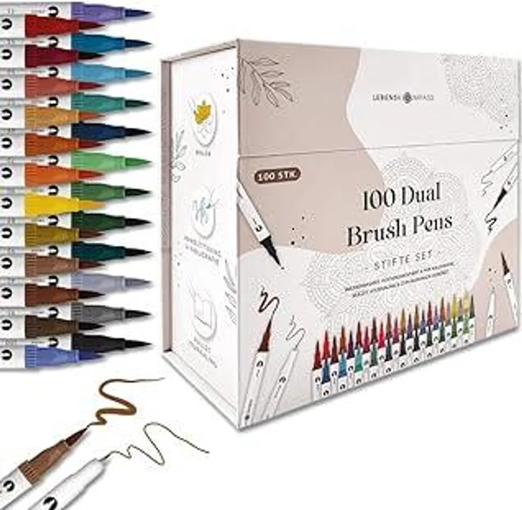 Set Regalo 100 Pennarelli Lebenskompass - Scatola Magnetica Elegante